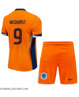 Günstige Niederlande Wout Weghorst #9 Heimtrikotsatz Kinder EM 2024 Kurzarm (+ Kurze Hosen)